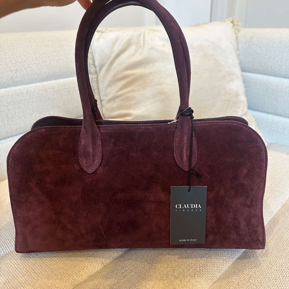 Claudia Firenze Burgundy Suede Handbag